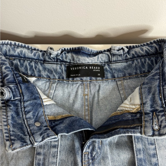 VERONICA BEARD Nori Denim Paperbag Shorts Extra High Rise with Belt size 25 - Picture 6 of 12